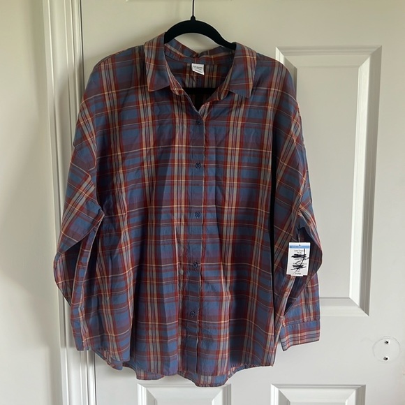Melrose and Market Size Large Plaid button down blouse - Picture 1 of 7